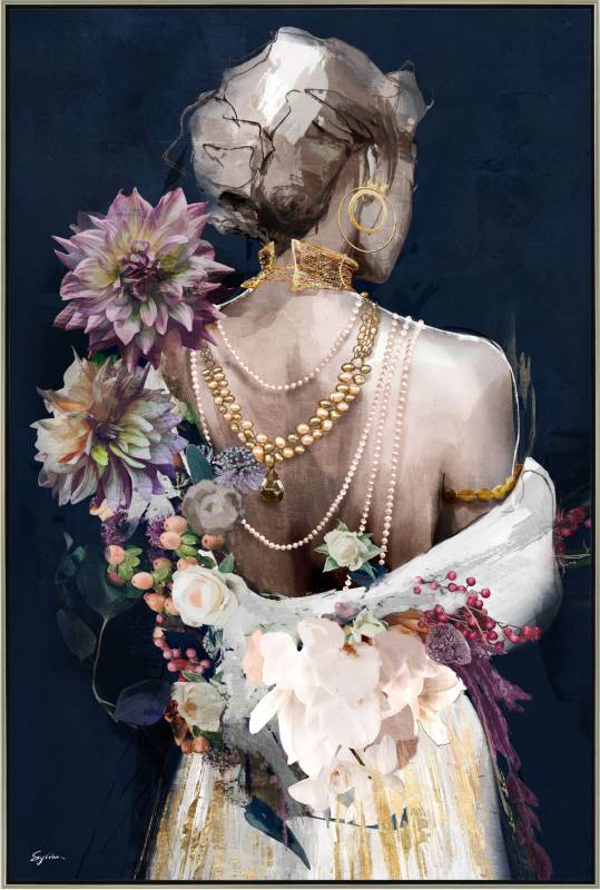 Woman with Floral Swathe Canvas