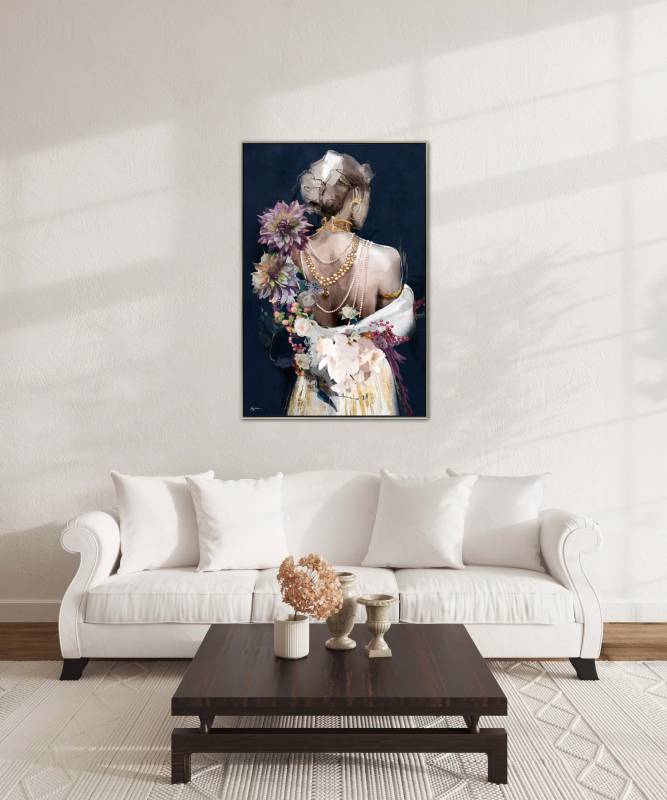 Woman with Floral Swathe Canvas