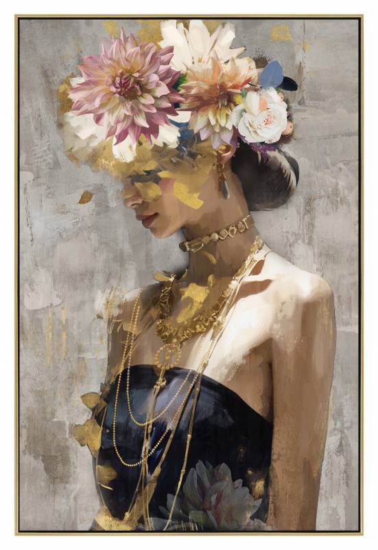 Woman with Floral Headdress Canvas