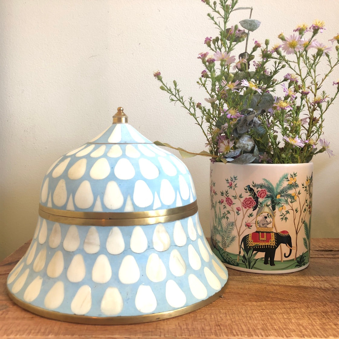 Bone Inlay Suri  Box in Powder Blue - Warehouse Sale