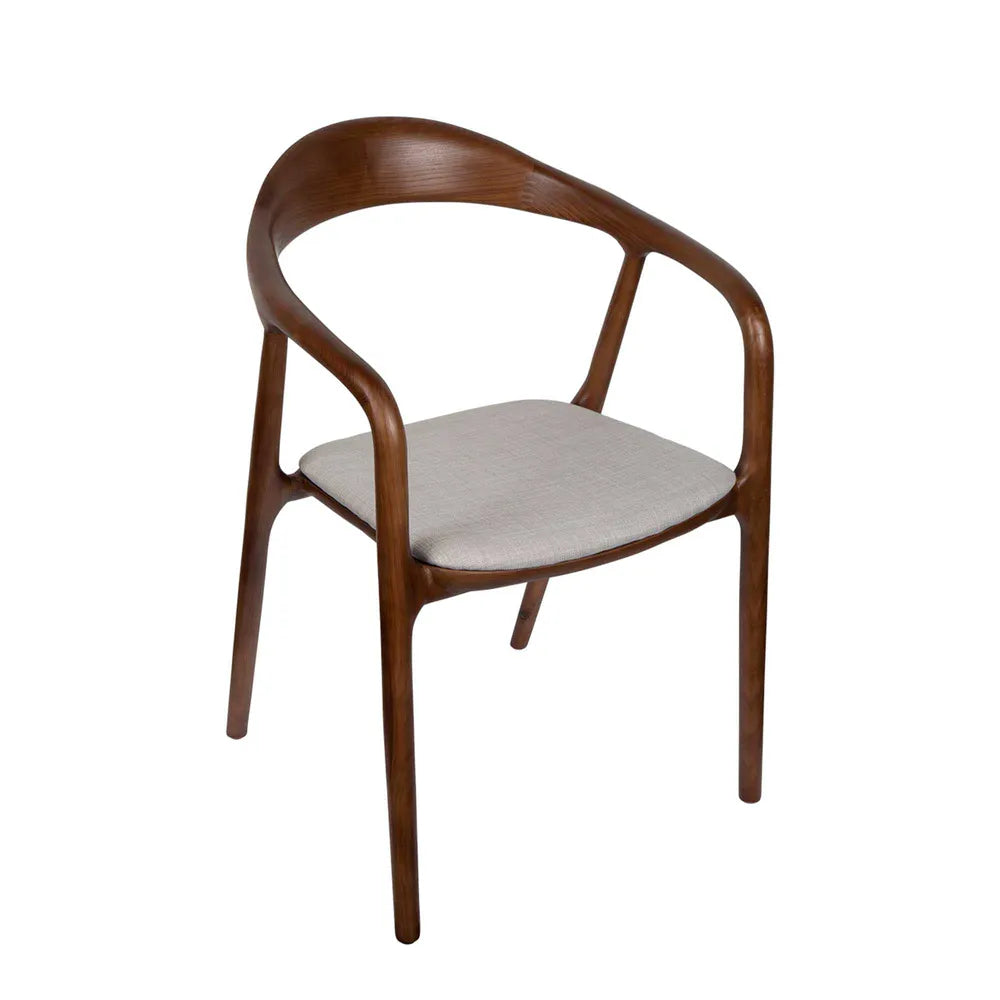 Ellison Ash Wooden Chair in Silver