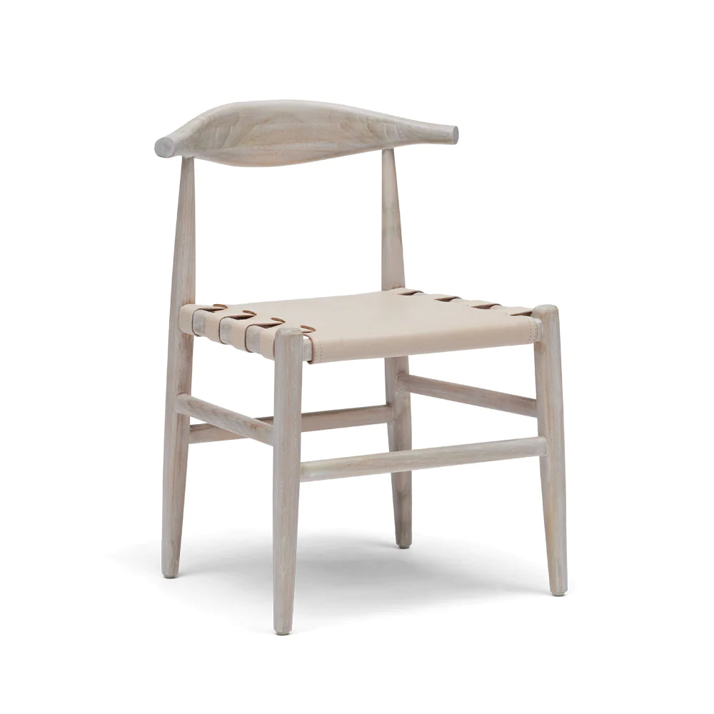 Laura Chair in White Leather