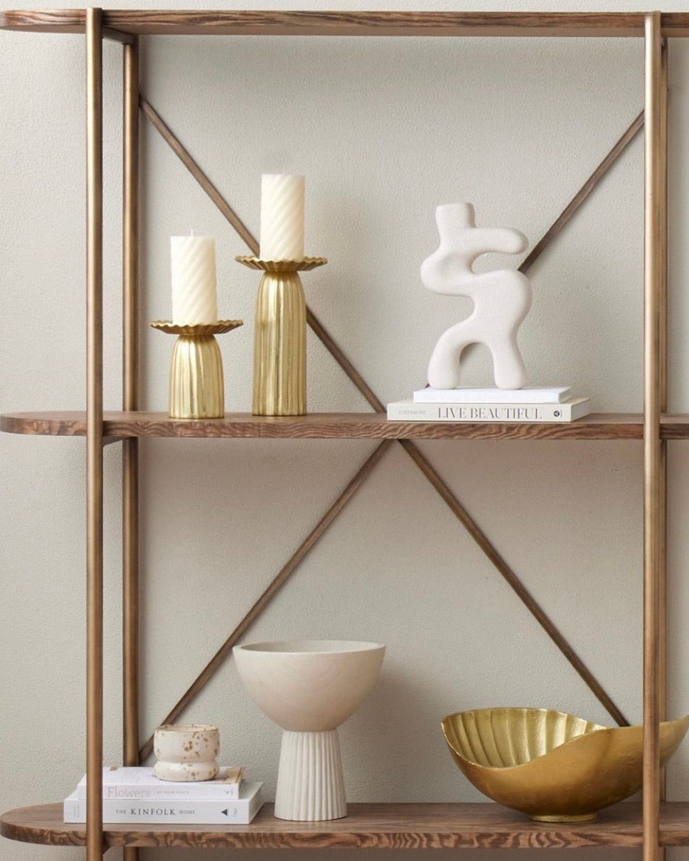 Gina Timber & Metal Shelving Unit