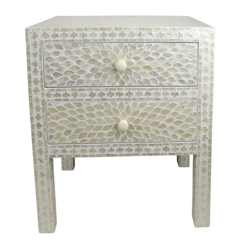 Capiz Inlay Bedside Chest
