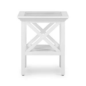 Rosebud Glass Top Side Table