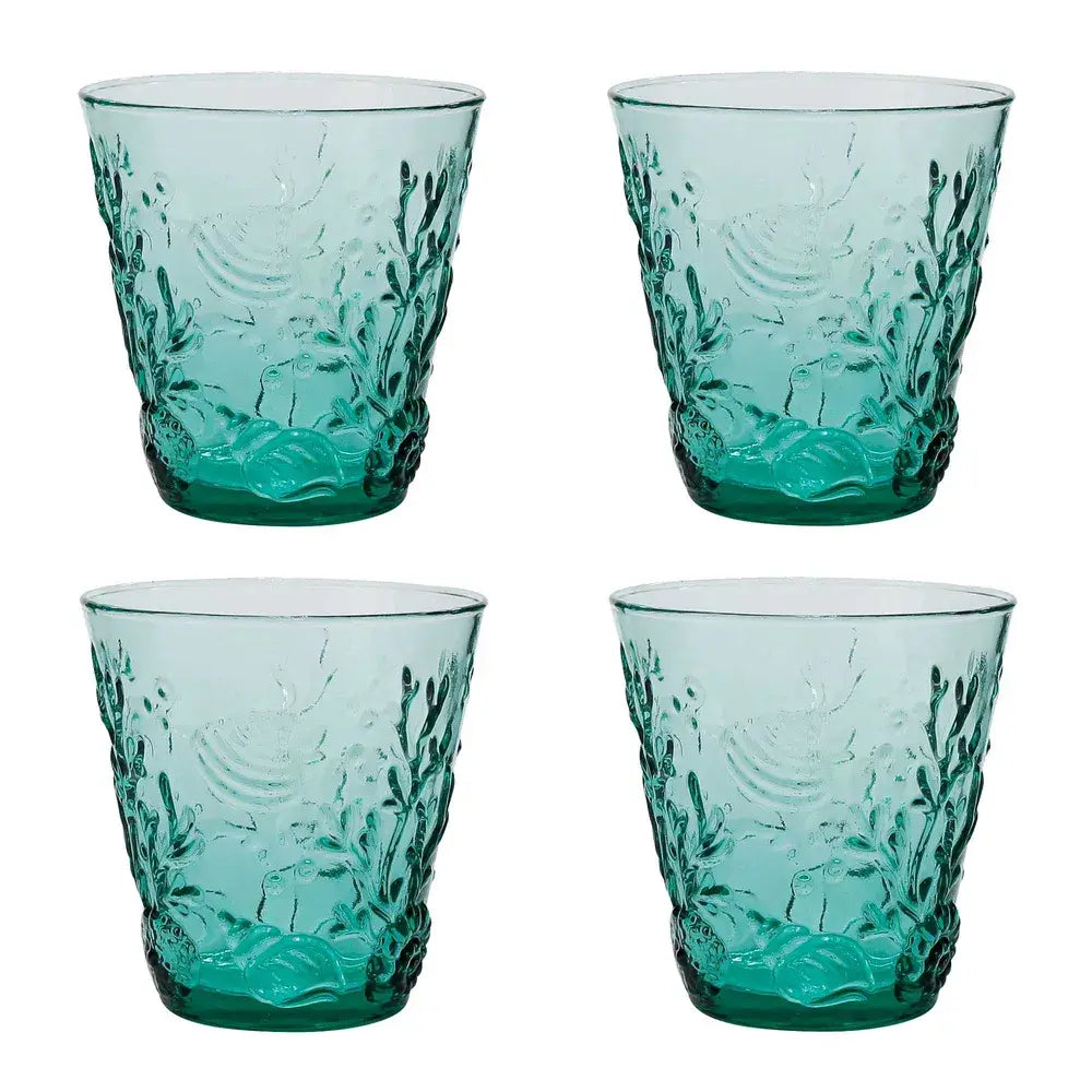 Glass Tumbler Set of 8 in Emerald