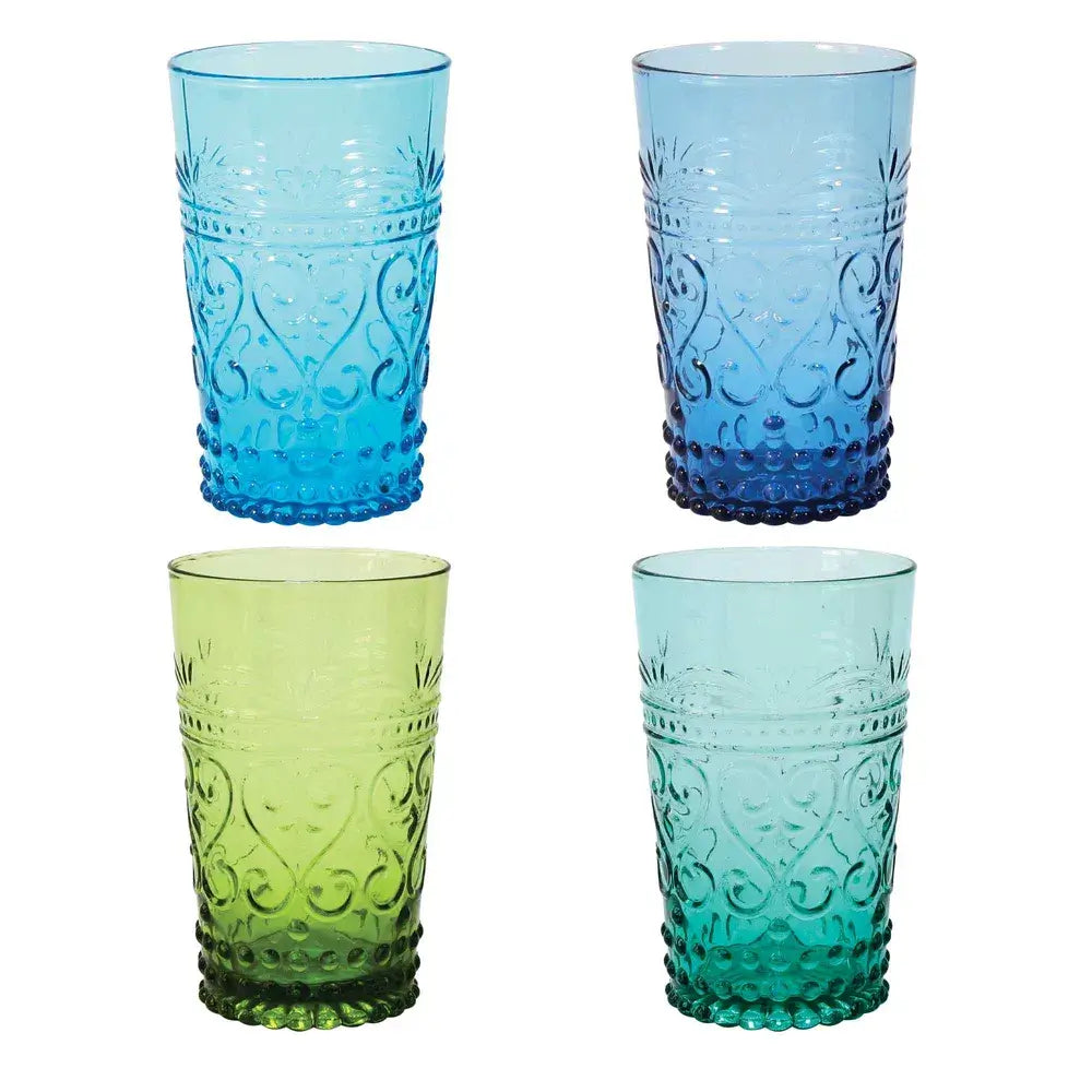 Glass Tumbler Set of 8 in Ocean Marine