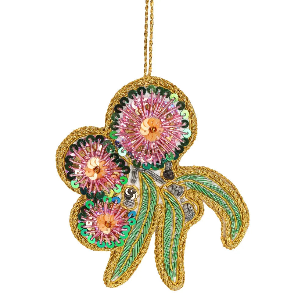 Gumnut Flower Sequin Hanging Tree Decoration