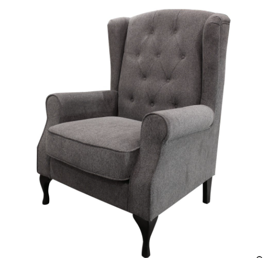 Hampton Wing Chair in Grey