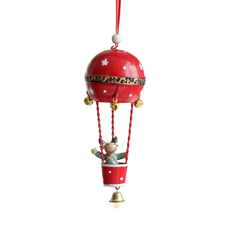 Creative Hot Air Balloon and Parachute Christmas Tree Ornaments - Pack of  Three