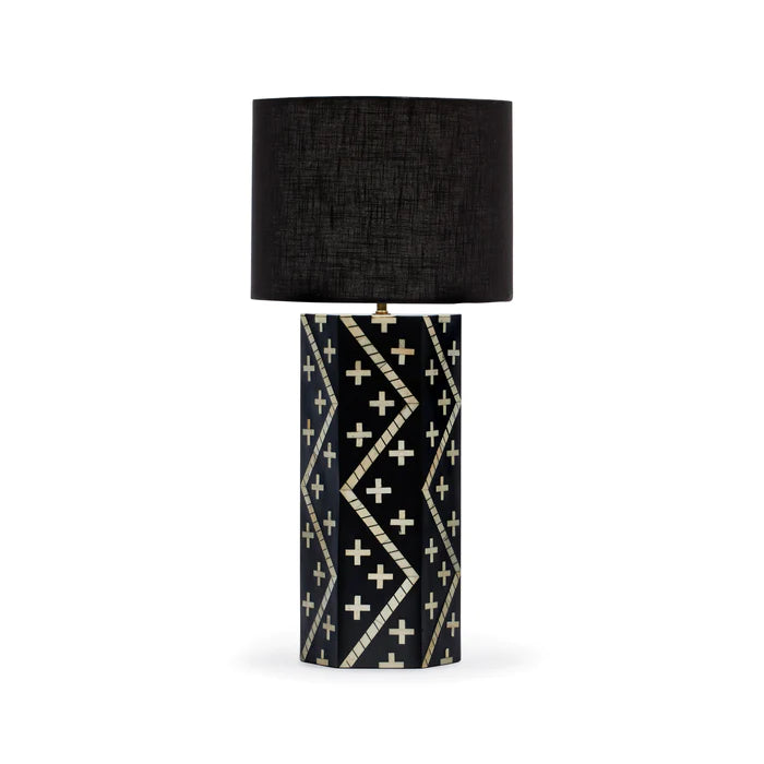 Criss Cross Bone Inlay Table Lamp
