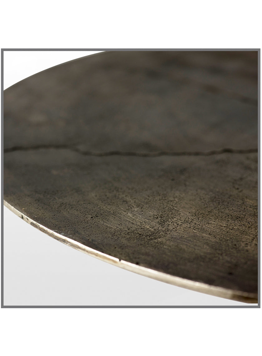 Pewter Aluminium Small Side Table