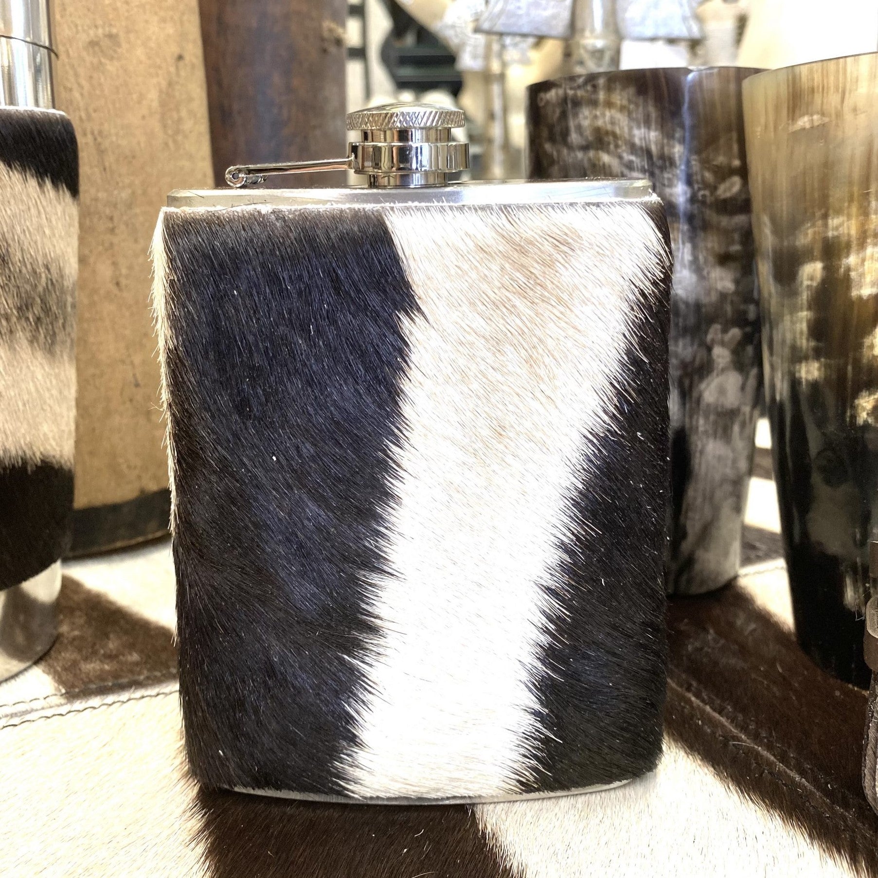 Zebra Hide Hip Flask