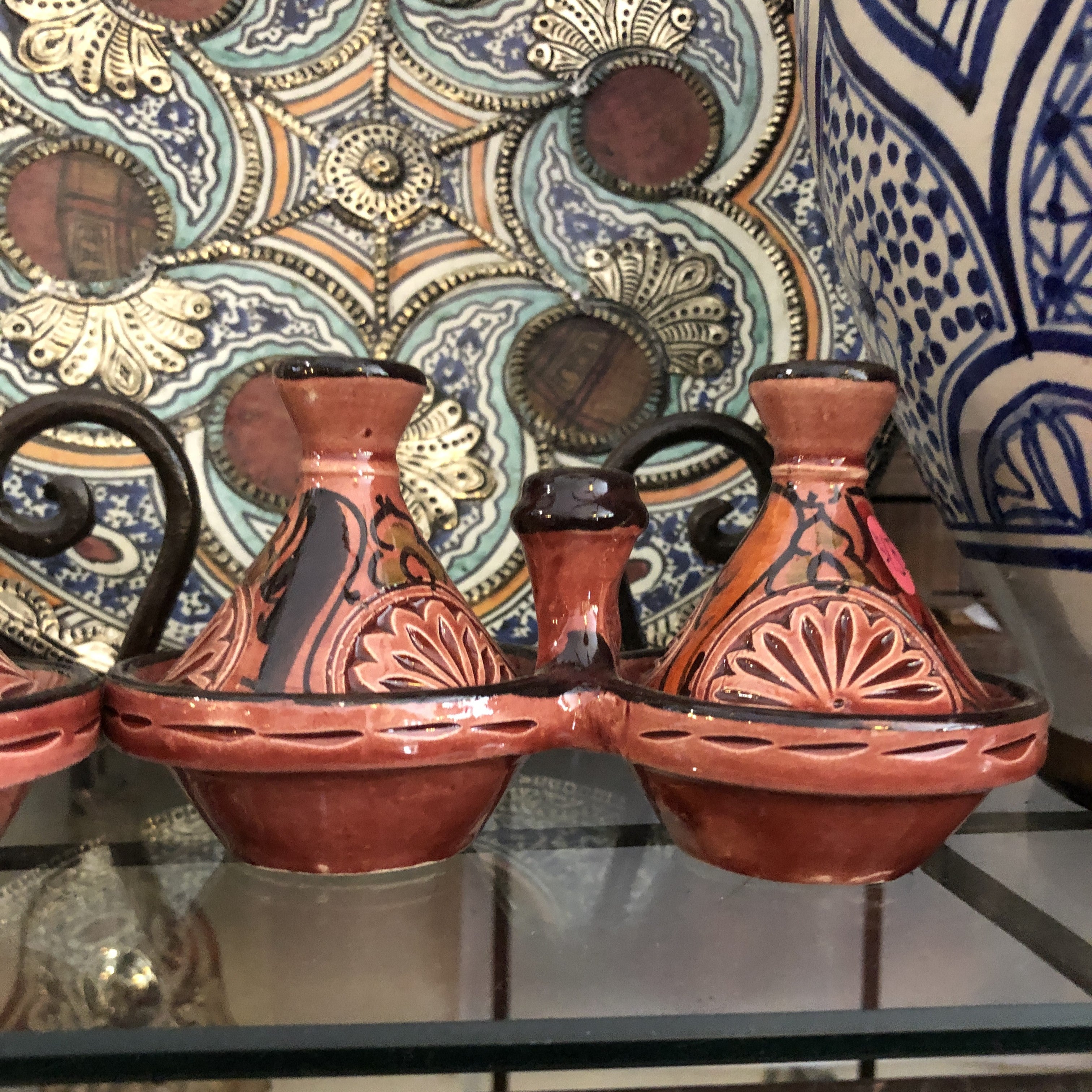 Moorish Fez Mini Dual Tagine in Auburn Red