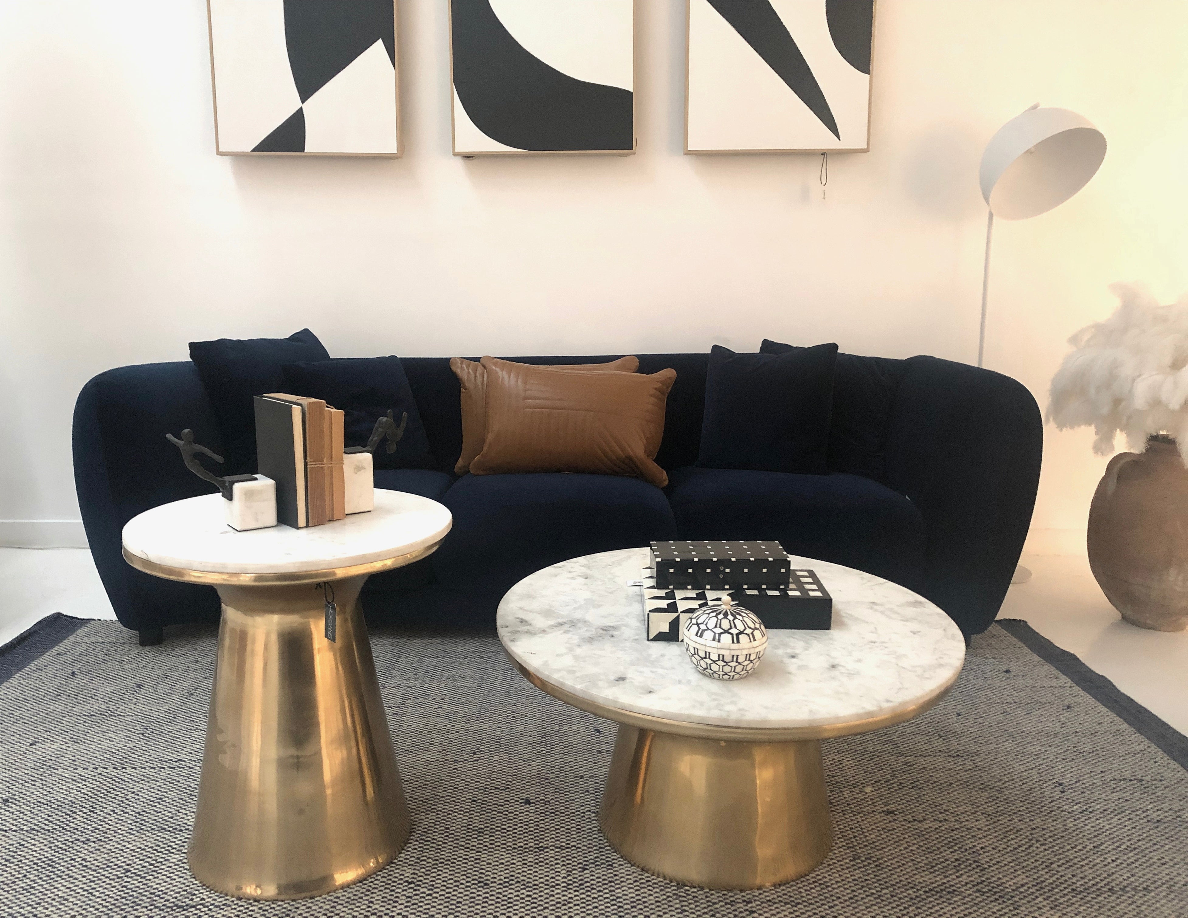 Bradley Brass & Marble Side Table