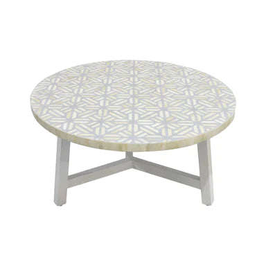Ayat Bone Inlay Round Coffee Table