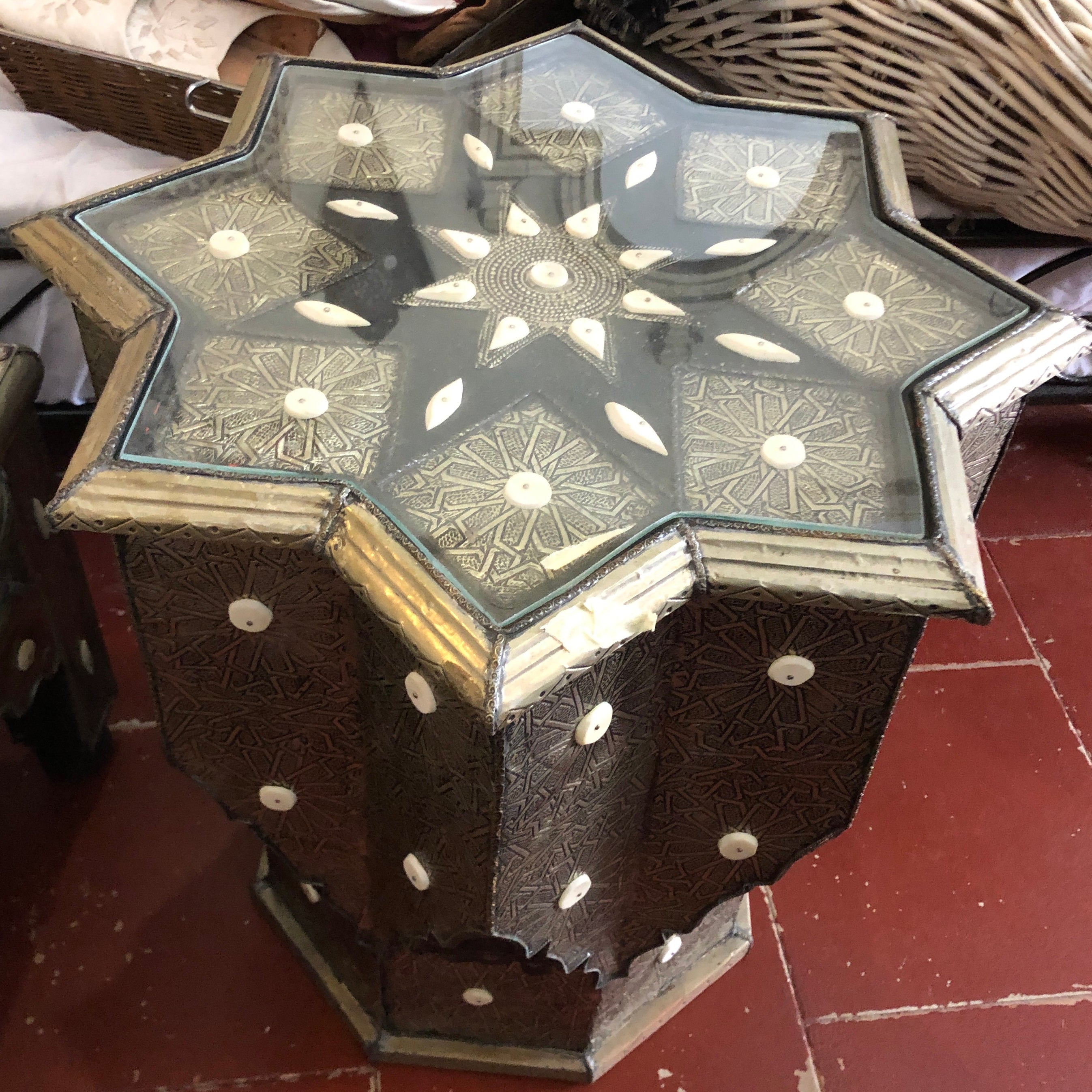 Sultan's Star Side Table in Silver Nickel