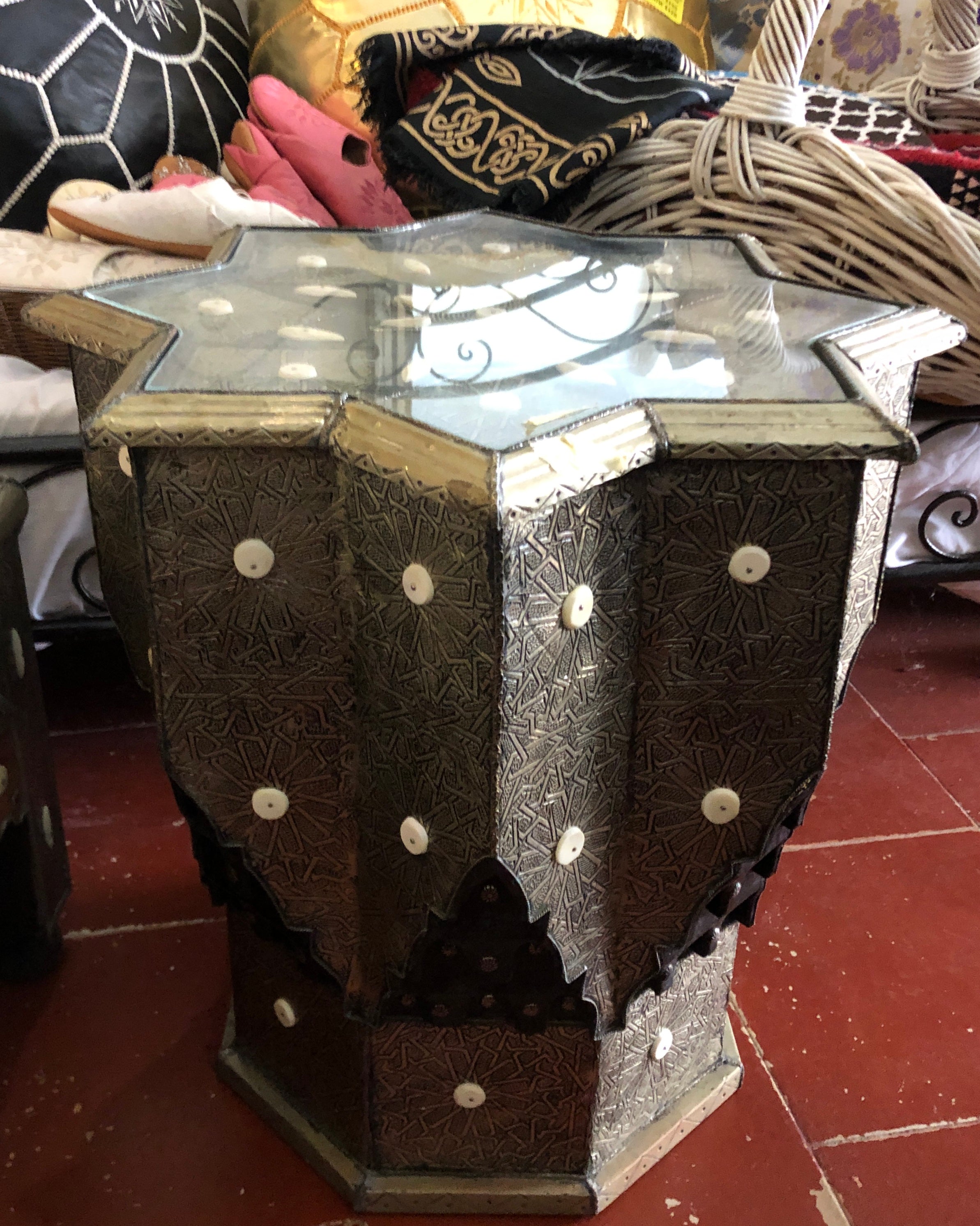 Sultan's Star Side Table in Silver Nickel