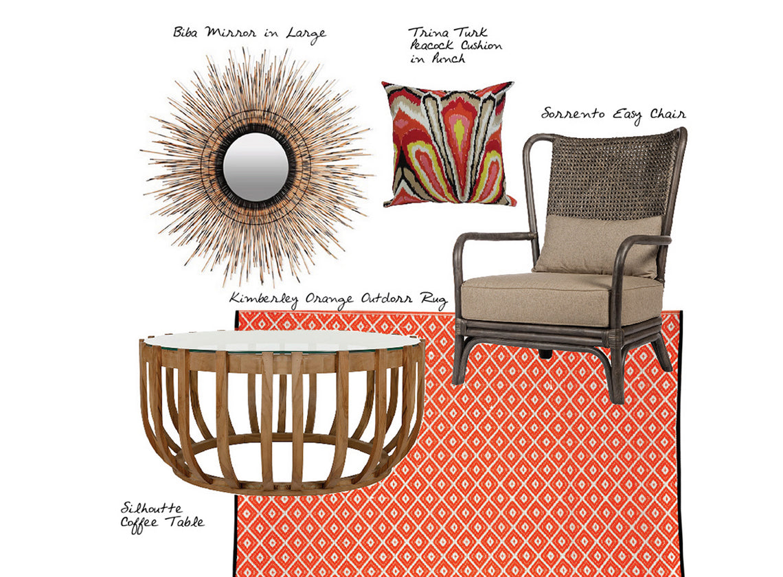 Kimberley Orange Outdoor Rug