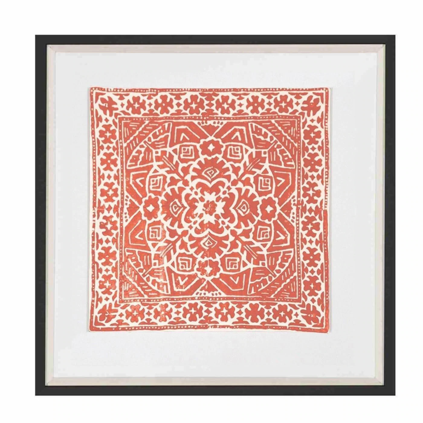 Kilim Print Artwork in Orange