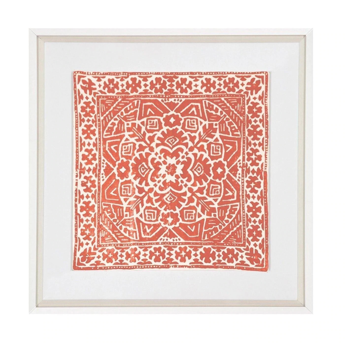 Kilim Print Artwork in Orange