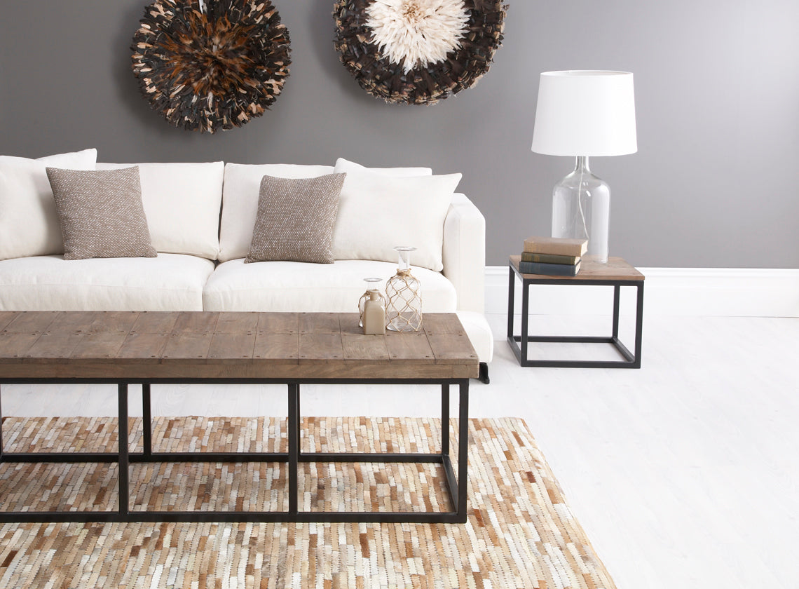 Laila Cow Hide Rug in Tan