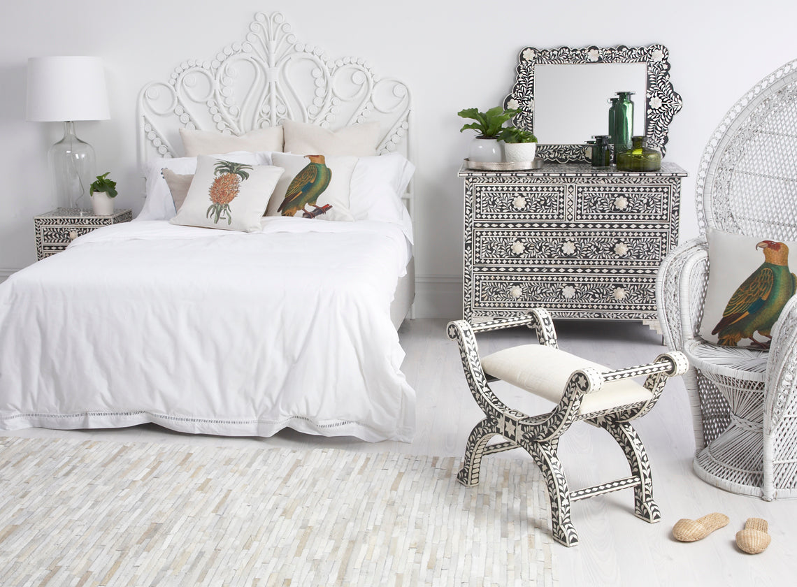 Laila Cow Hide Rug in White