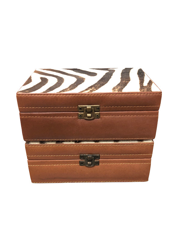 Leather and Zebra Hide Box