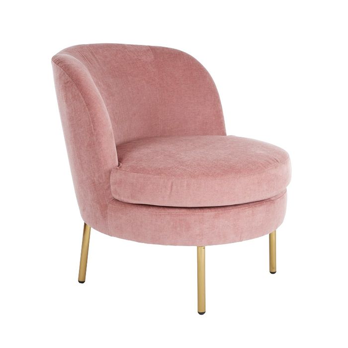 Lelia Velvet Arm Chair in Rose