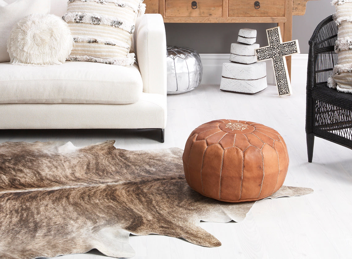 Light Exotic Cow Hide Rug