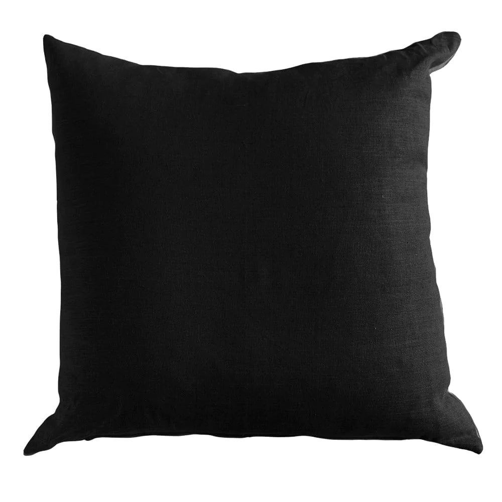 Linen Reversible Lounge Cushion in Black & Natural