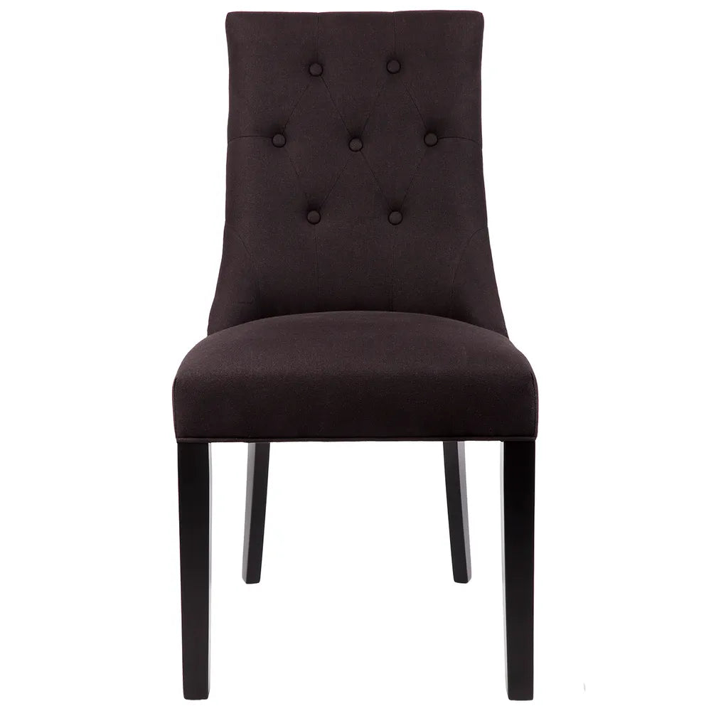 London Dining Chair in Black Linen - Set of Two