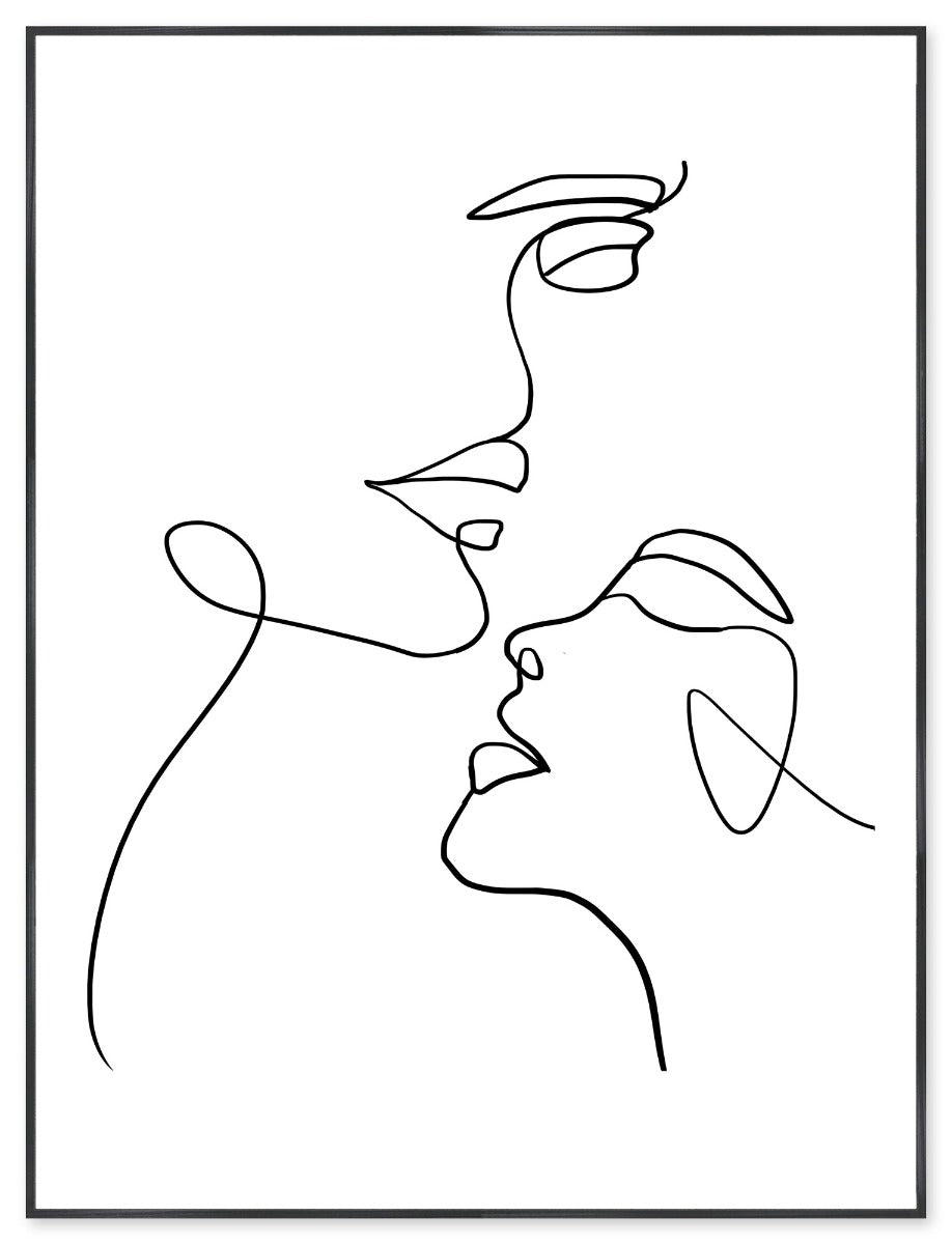 Lovers Embrace Framed Canvas