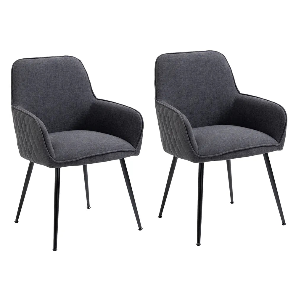 Lula Dining Chair in Charcoal - Set of Two