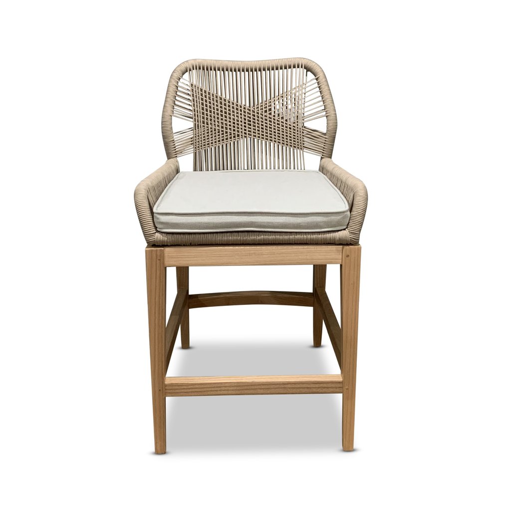 String Weave & Oak Counter Stool