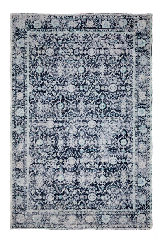 Meknes Monochrome Traditional Distressed Rug