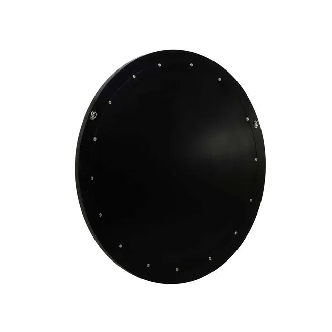 Bone Inlay Round Mirror in Black & White