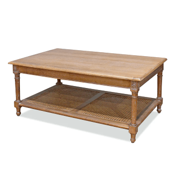 Marseille Mahogany and Rattan Coffee Table