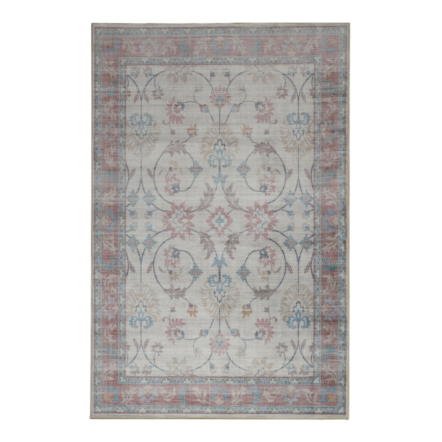 Megan Machine Washable Rug in Pink