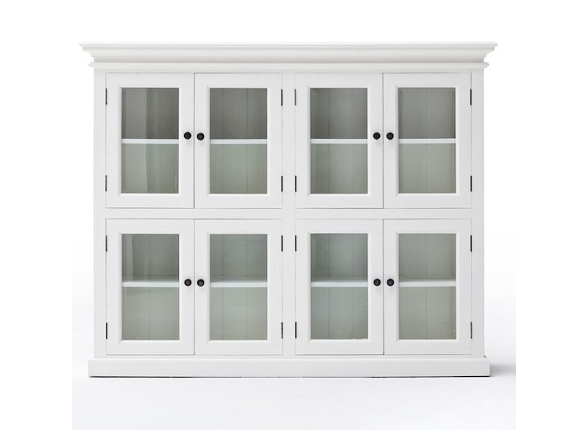 Maine 8 Door Pantry With Glass in White