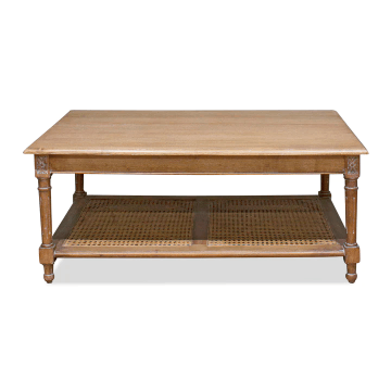 Marseille Mahogany and Rattan Coffee Table