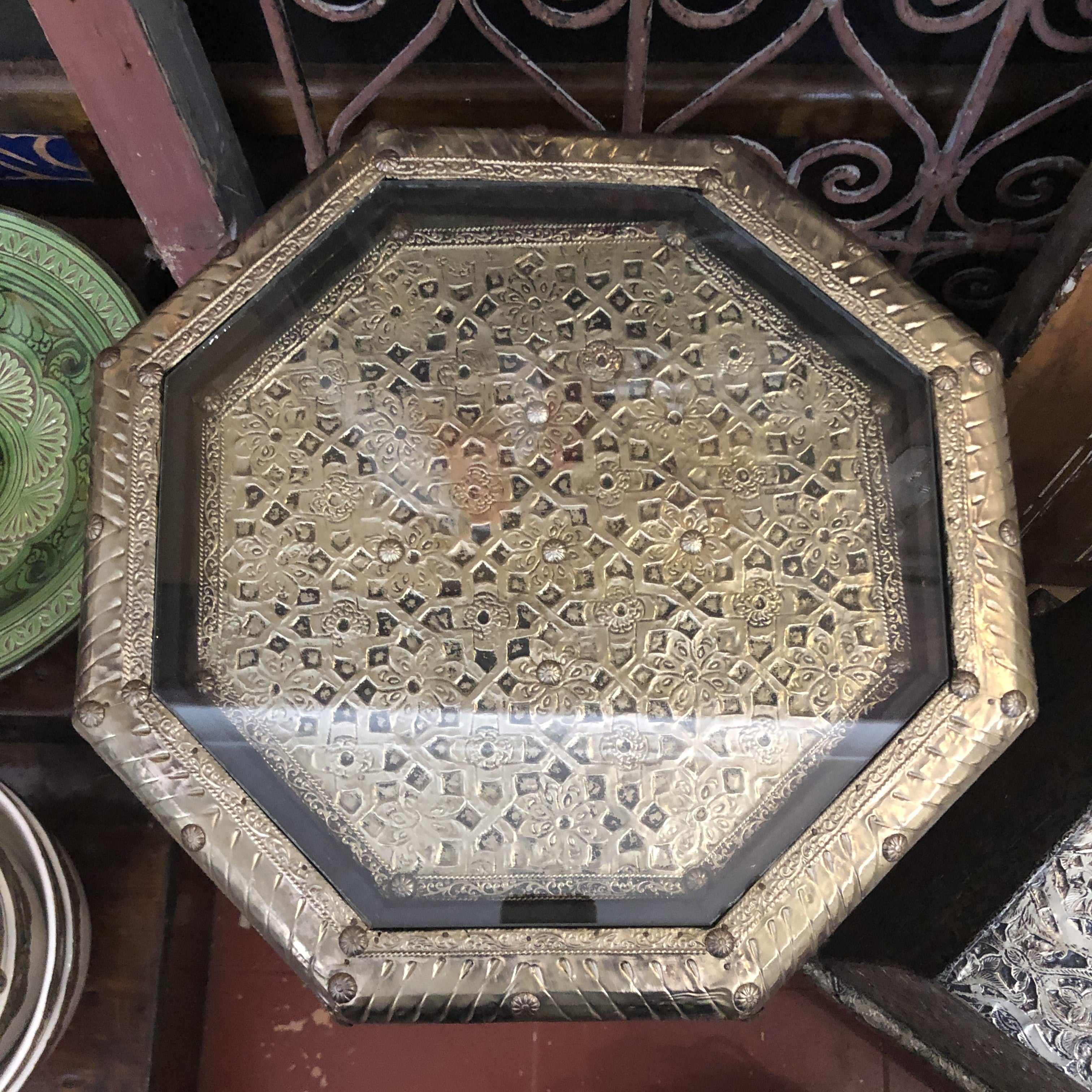 Sultan's Hexagonal Side Table in Silver Nickel