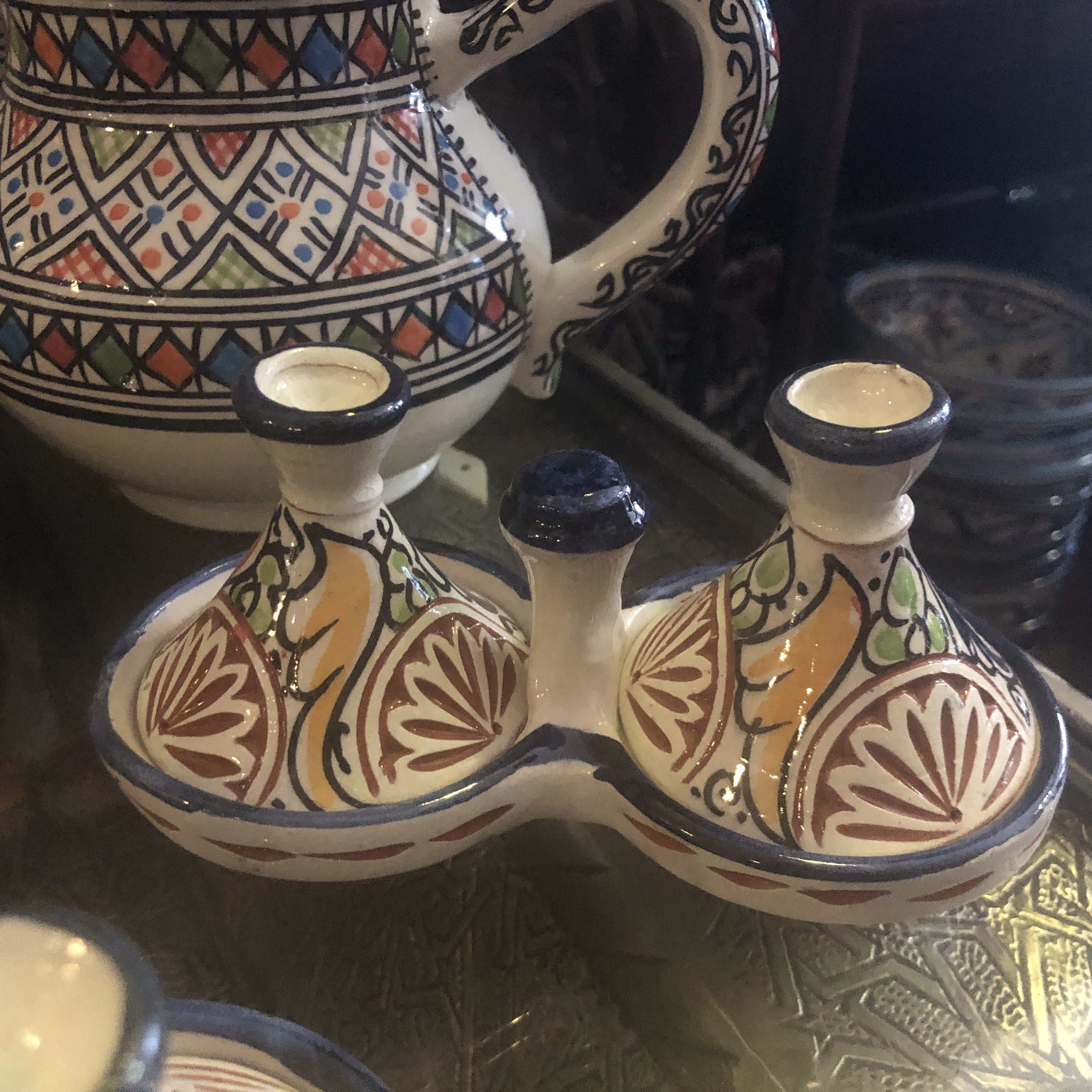 Moorish Fez Mini Dual Tagine in White