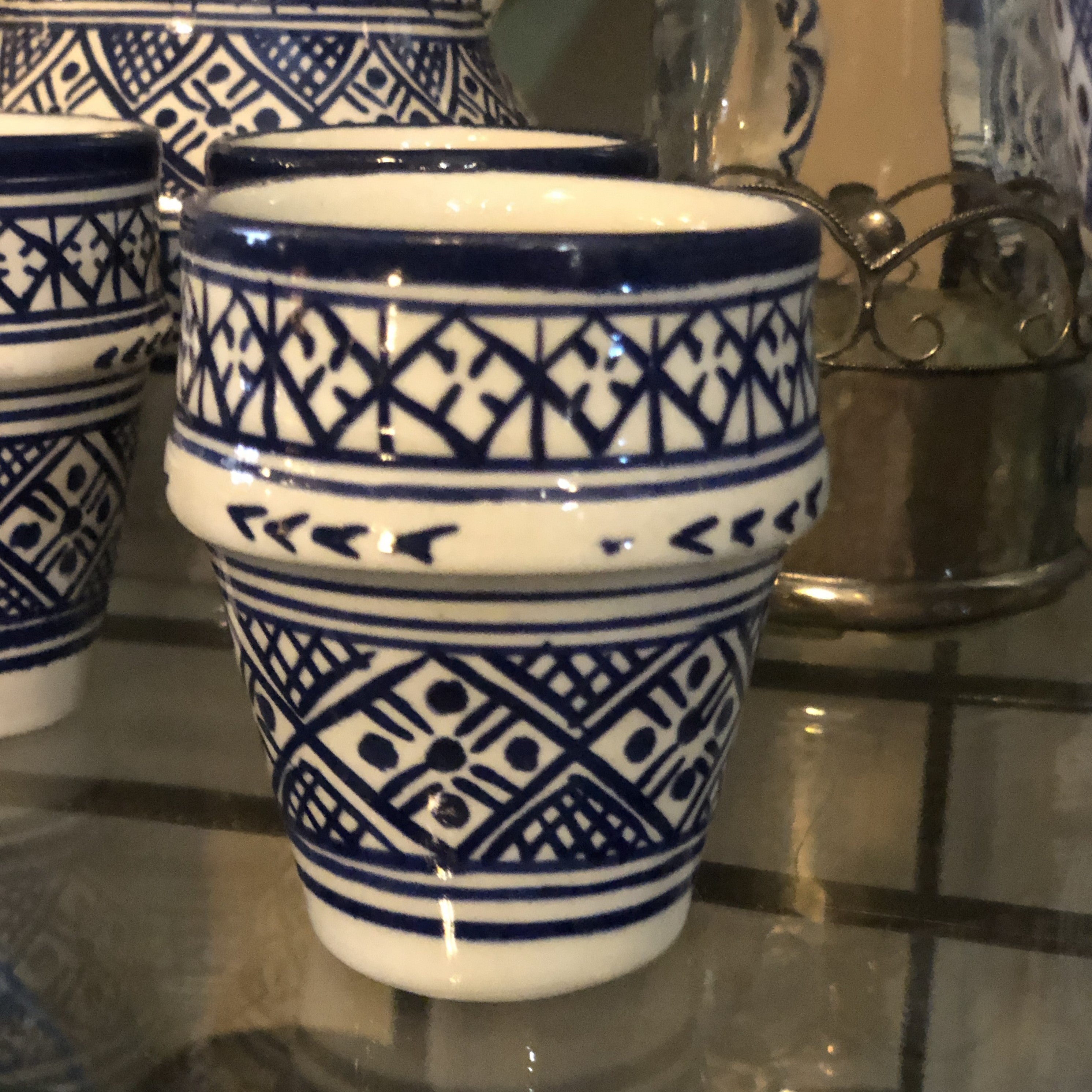Tangier Blue & White Tea Cup