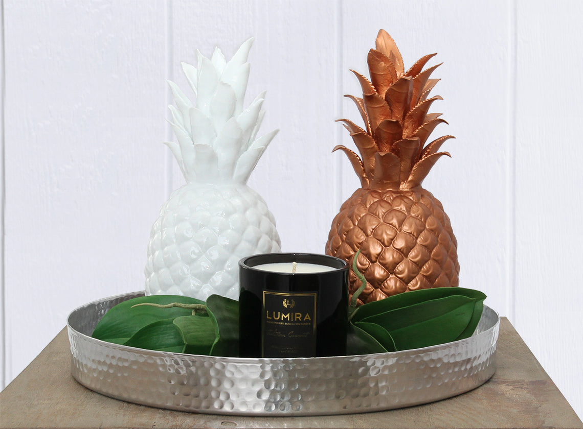 Metal Hammered Medium Round Tray