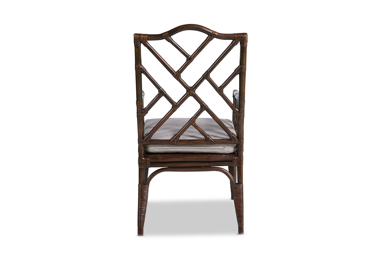 Ming Rattan Dining Chair with Arms