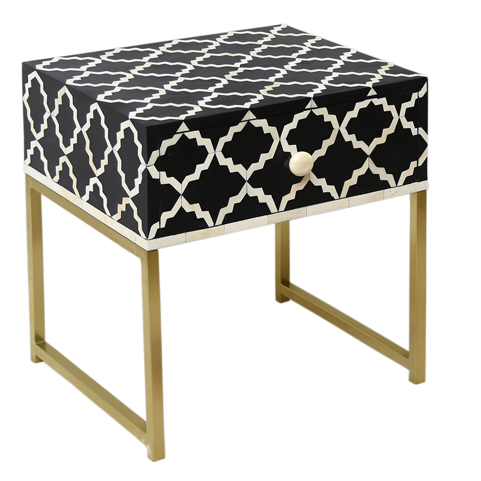 Habiba Bone Inlay Bedside Table