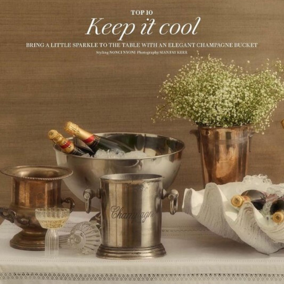 Round Champagne Ice Bucket in Silver