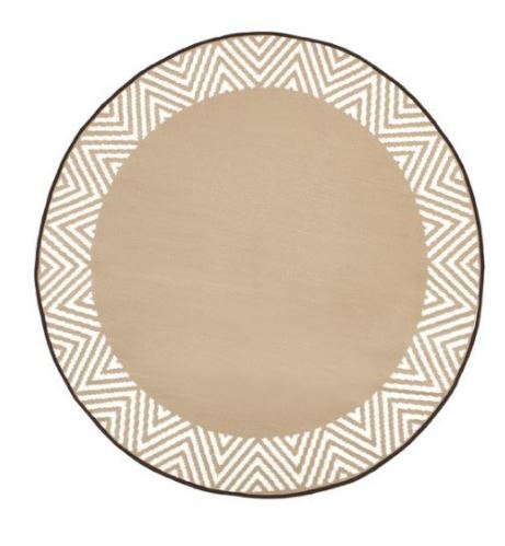 Olympia Round Indoor/Outdoor Rug in Beige