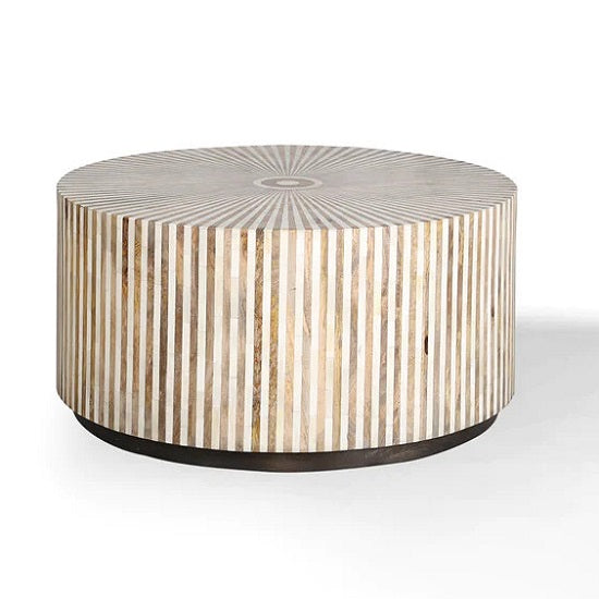 Round Bone Coffee Table with Castor Legs